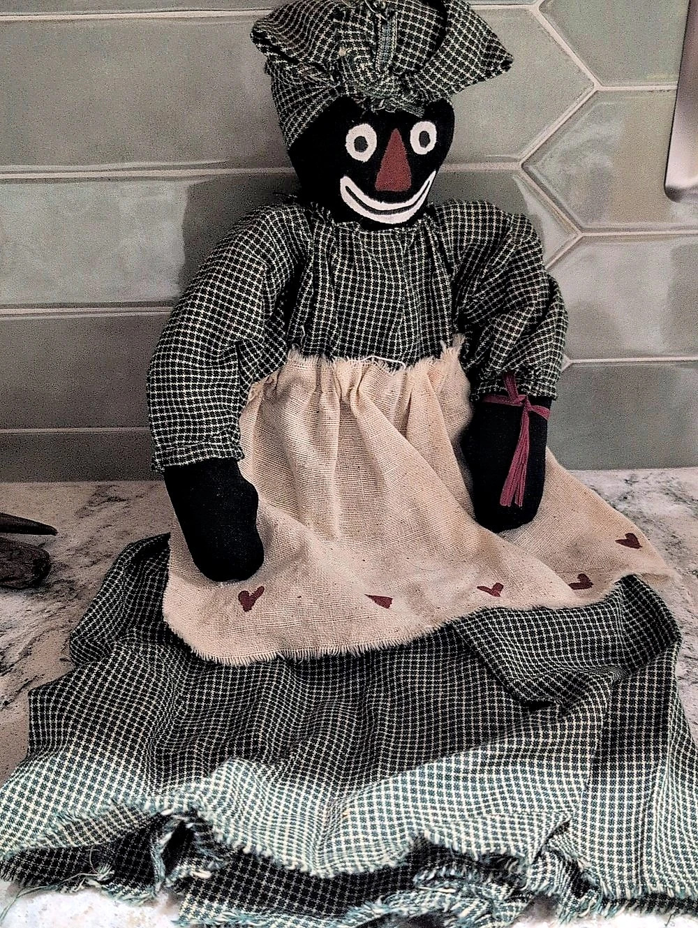 Handmade Checkered Cloth Doll Decor